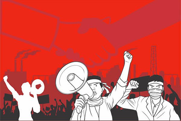 Ilustrasi aksi mahasiswa