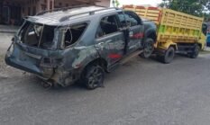 Curi Lembu, Mobil Fortuner Pelaku Ringsek Dimassa
