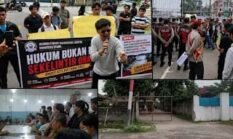 Ratusan Massa AFMS Demo di Mapolda Sumut, Desak Usut Dugaan Judi di Binjai Barat