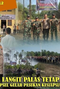 Jaga Langit Palas Tetap Biru” Kodim 0212/Tapsel, Polres Palas dan BPBD Gelar Apel Kesiapsiagaan Karhutla