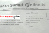 Surat konfirmasi media ke Yayasan Tengku Amir Hamzah (dok)
