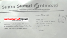 Surat konfirmasi media ke Yayasan Tengku Amir Hamzah (dok)