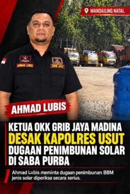 Ketua OKK GRIB Jaya Madina Desak Kapolres Usut Dugaan Penimbunan Solar