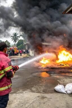 Diduga Ada Penimbunan BBM, 3 Unit Rumah dan 3 Sepeda Motor Terbakar di Galang