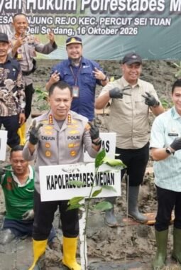 Pemkab Deli Serdang Dukung Pelestarian Pesisir 1.994 Bibit Mangrove Ditanam di Tanjung Rejo-Percut Sei Tuan 