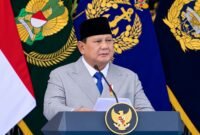 Presiden Prabowo Subianto saat memimpin Upacara Peringatan Hari Ulang Tahun (HUT) ke-81 TNI di Jakarta, Senin (5/10/2026). (Tangkapan Layar BPMI Setpres)