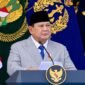 Presiden Prabowo Subianto saat memimpin Upacara Peringatan Hari Ulang Tahun (HUT) ke-81 TNI di Jakarta, Senin (5/10/2026). (Tangkapan Layar BPMI Setpres)